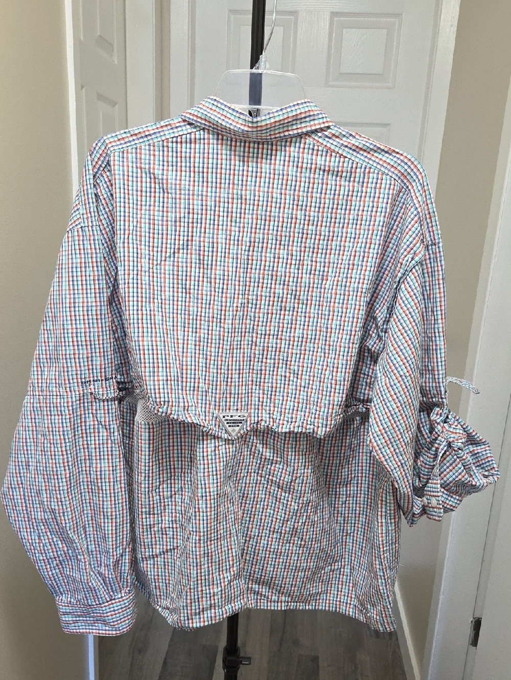 Columbia PFG Omni-Shield Plaid Fishing Shirt Long Sleeve Button-Up Outdoor - Picture 10 of 12